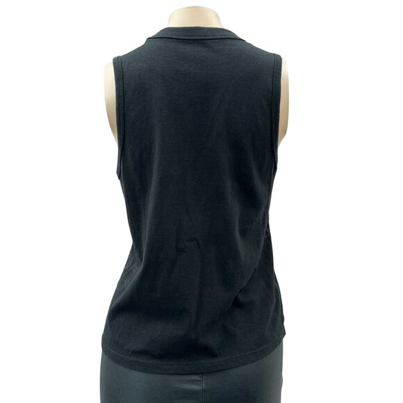 Madewell Women's Sleeveless Muscle Tee Tank‎ Top Cropped Crew Neck Black Small - Picture 3 of 10